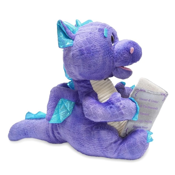 Charming Purple Dragon Plush with Book - Picture 3 of 10